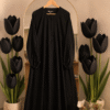 Black Daily Wear Abaya (Elastic Sleeves)