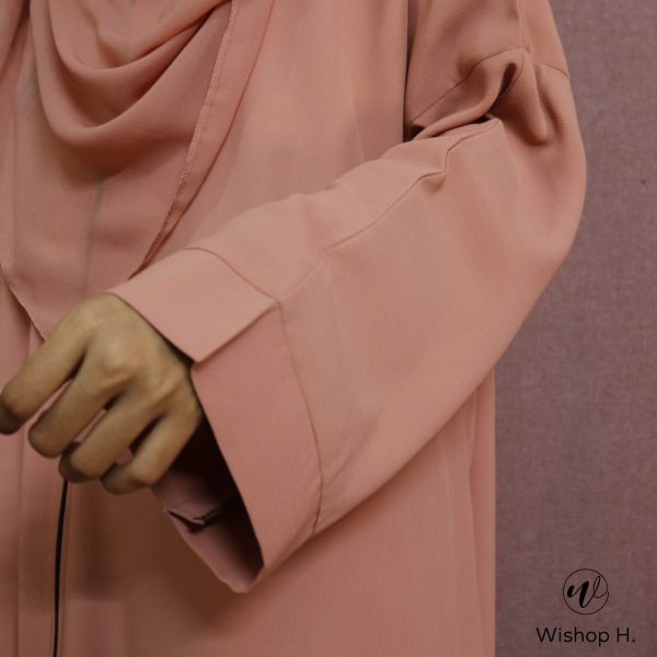Bubblegum Pink Zipper Abaya - Image 2