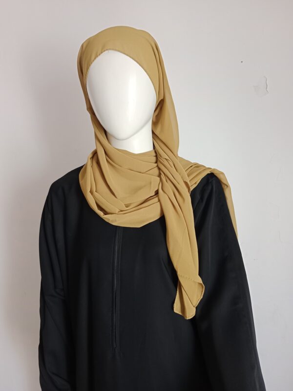 Black Daily Wear Abaya (Elastic Sleeves) - Image 3