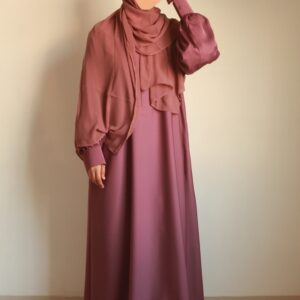 Cameo Pink Cuff Sleeves Abaya