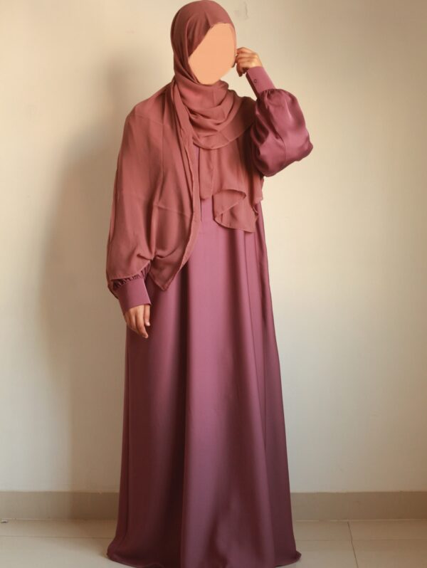 Cameo Pink Cuff Sleeves Abaya