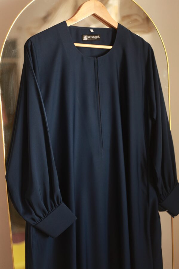 Midnight Blue Cuff Sleeves Abaya - Image 3