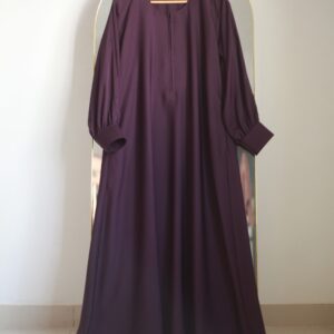 Dark Purple Cuff Sleeves Abaya
