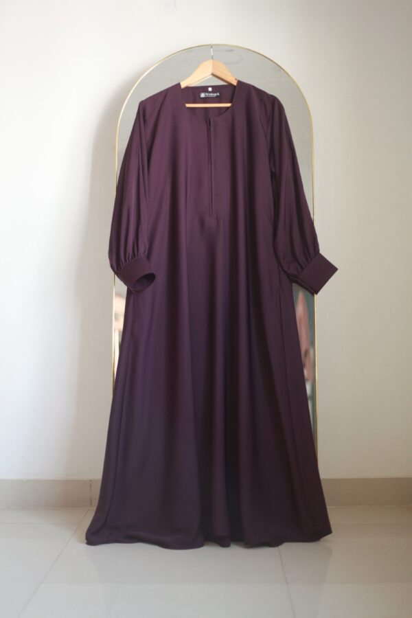 Dark Purple Cuff Sleeves Abaya