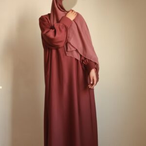 Indian Red Cuff Sleeves Abaya