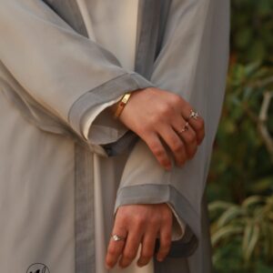 Misty Grey Kimono – Elegant Formal Modest Wear