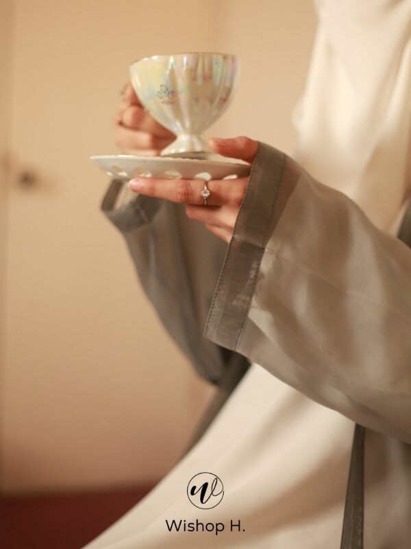 Misty Grey Kimono – Elegant Formal Modest Wear - Image 2