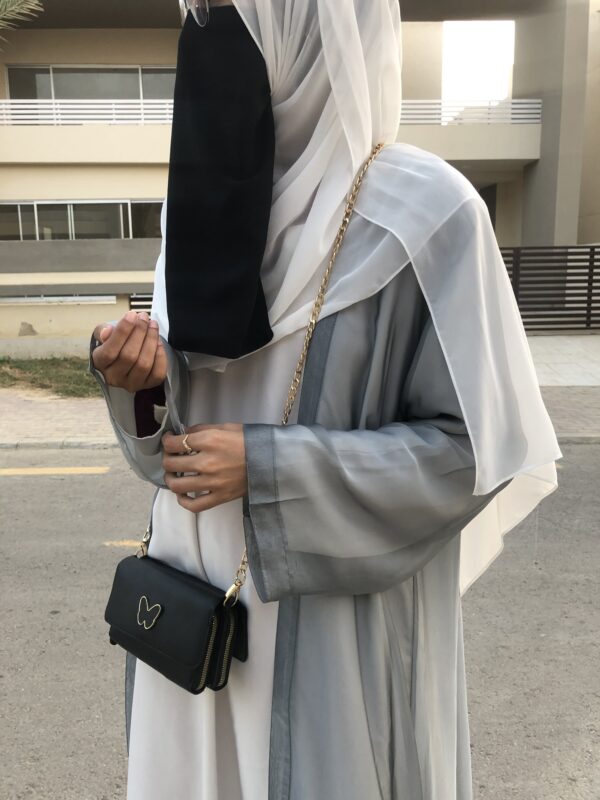 Misty Grey Kimono – Elegant Formal Modest Wear - Image 5