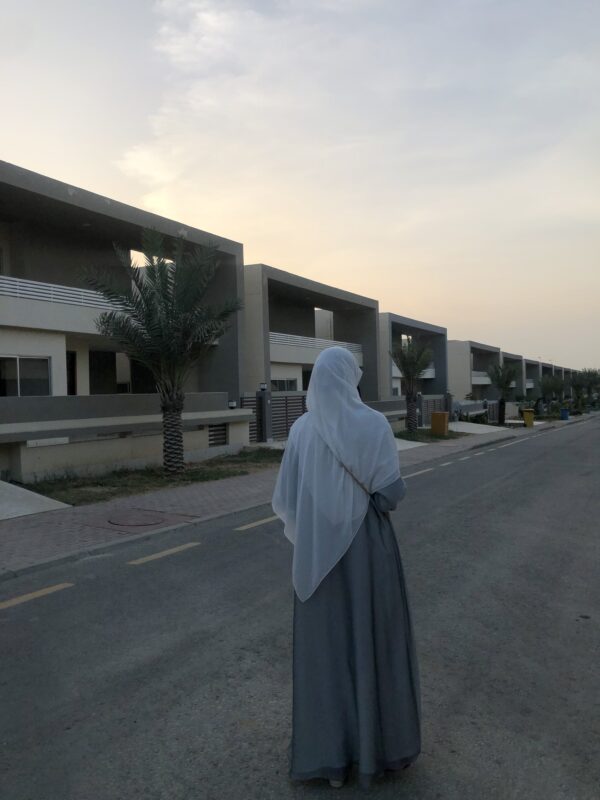 Misty Grey Kimono – Elegant Formal Modest Wear - Image 4