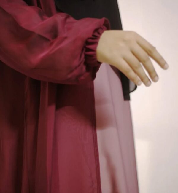 Maroon Bliss Abaya Set - Image 3