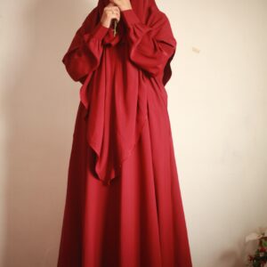 Maroon Rose Everyday Comfort Laser Abaya – Nursing & Wudu Friendly