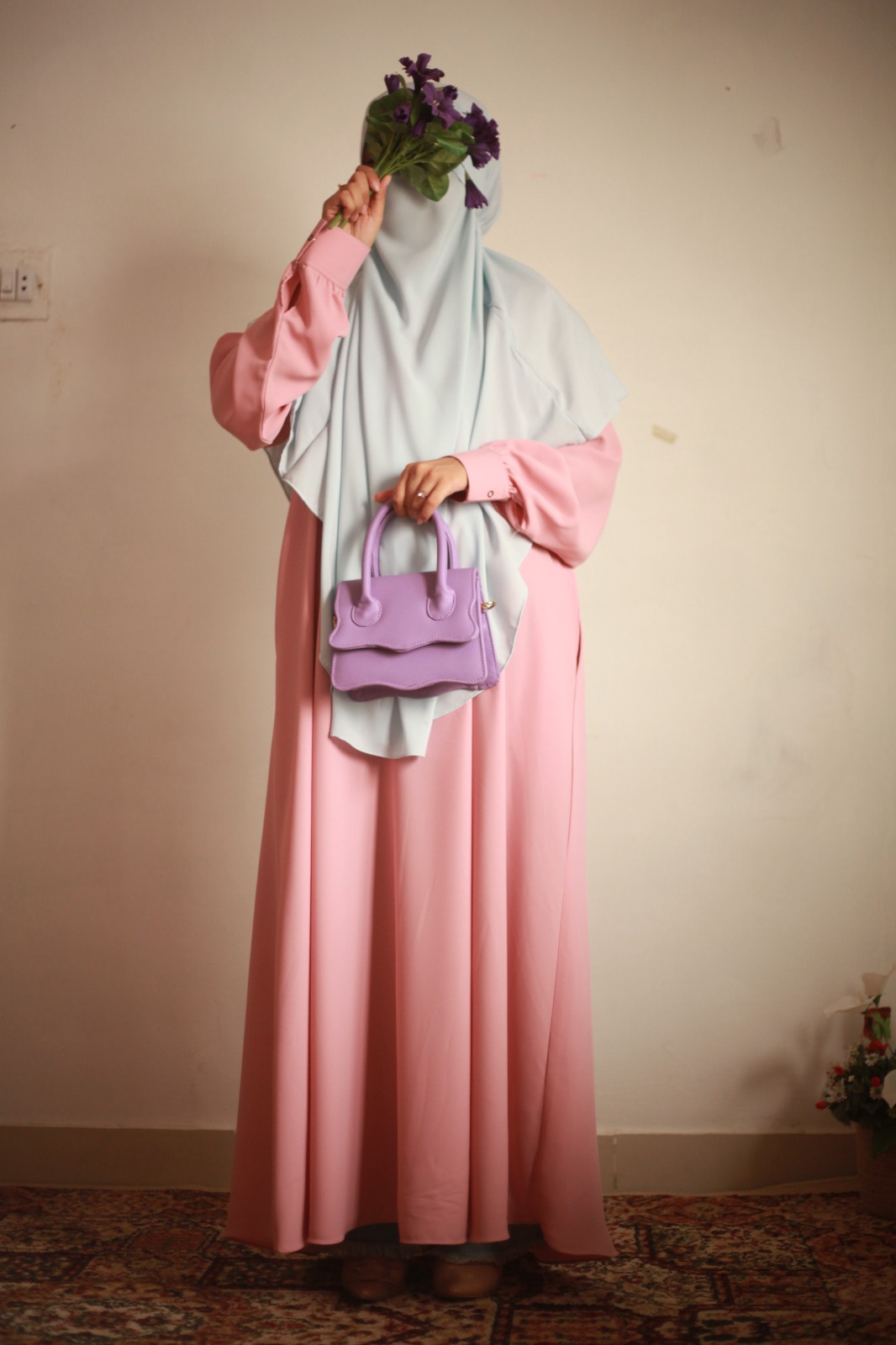 Pastel Pink Everyday Comfort Laser Abaya – Nursing & Wudu Friendly - Image 7