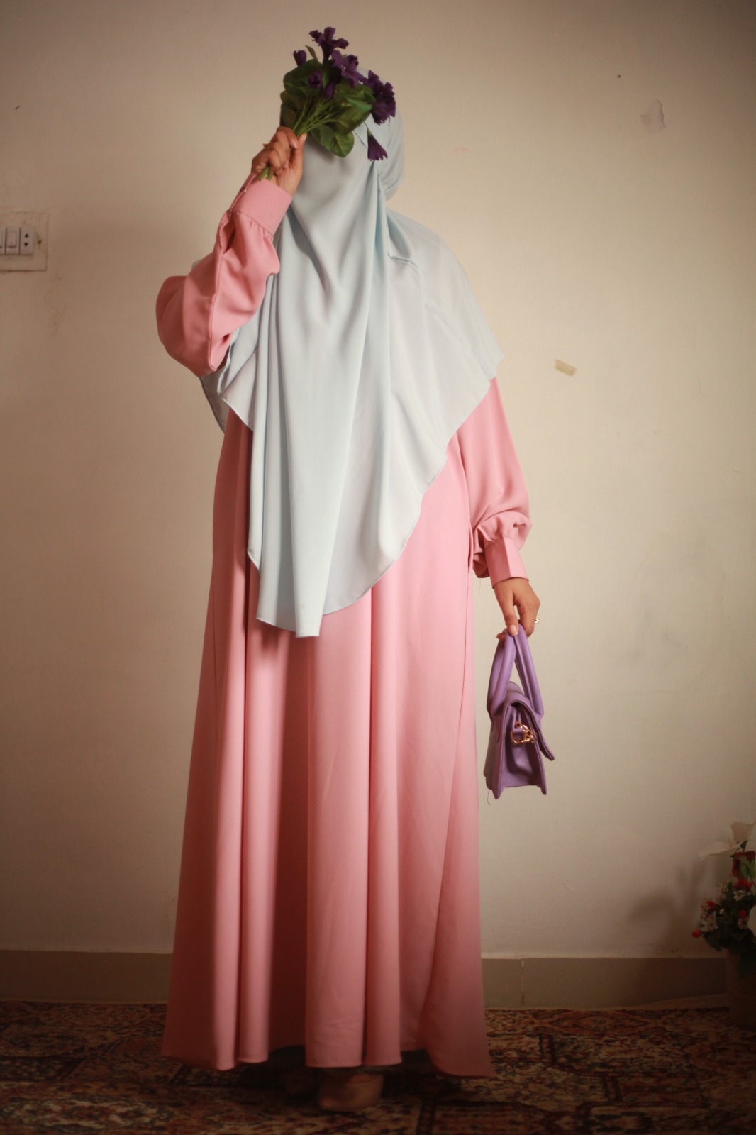 Pastel Pink Everyday Comfort Laser Abaya – Nursing & Wudu Friendly - Image 2