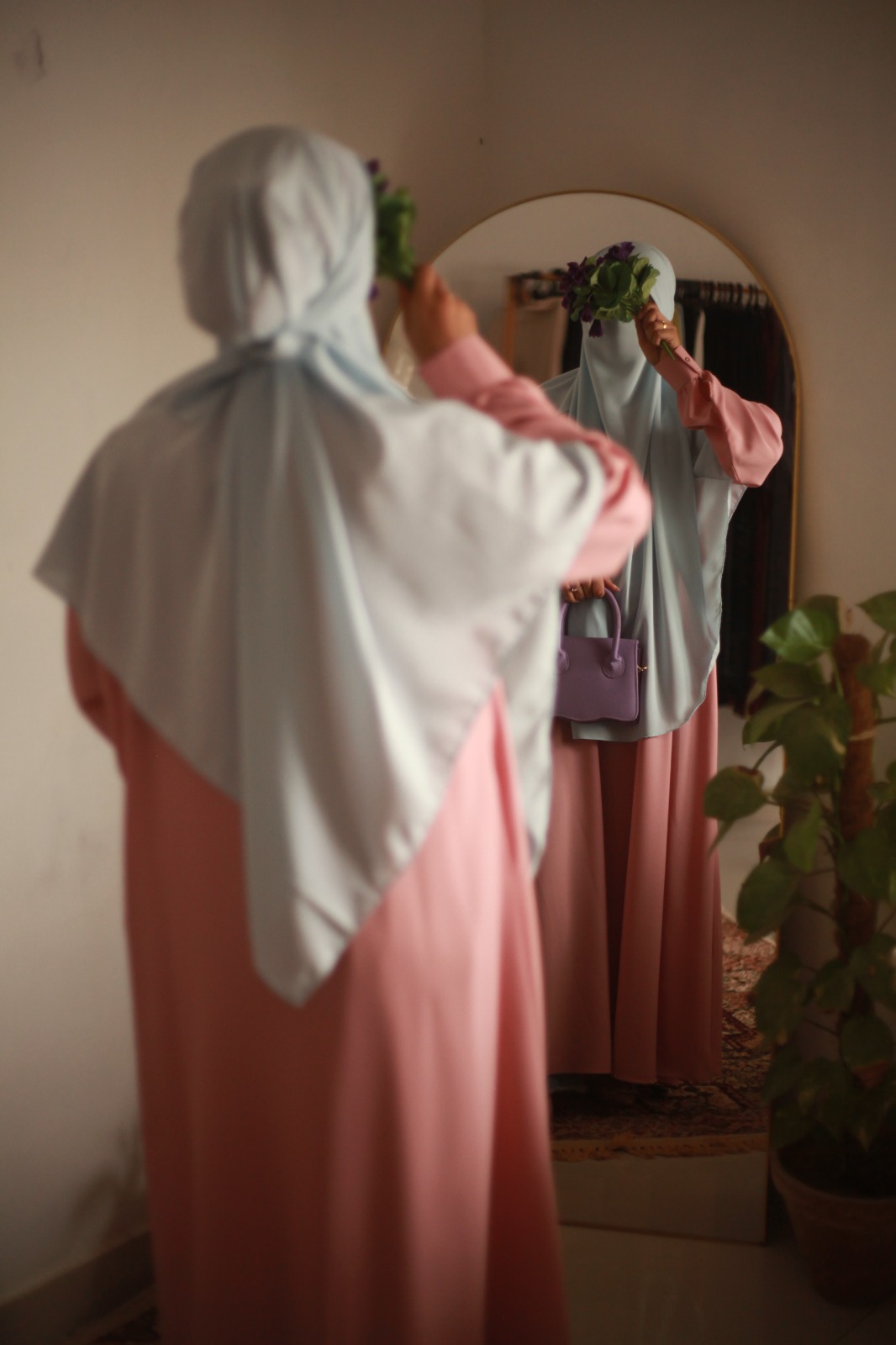 Pastel Pink Everyday Comfort Laser Abaya – Nursing & Wudu Friendly - Image 5