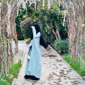 Mint Mist Slit Kimono Abaya