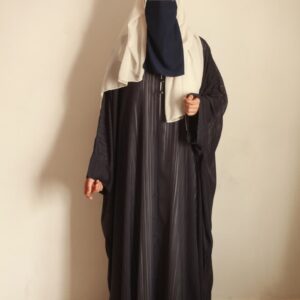 Navy Stride Striped Kimono Abaya