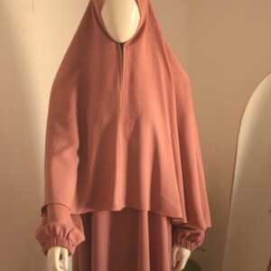 Tea Pink Essential 3-Piece Abaya Set Nursing Friendly & Full Coverage